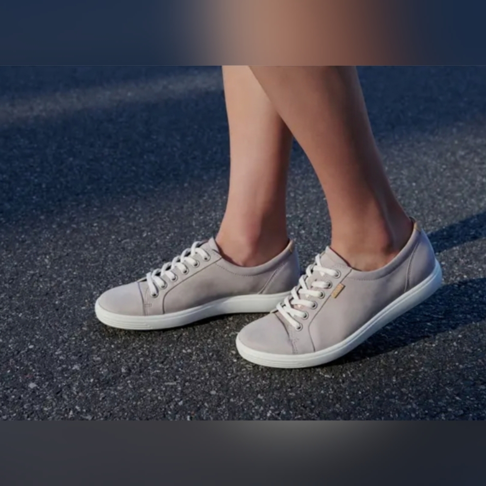 Ecco Women's Lace-Up Sneakers in Gray ROSE - Picture 8 of 9